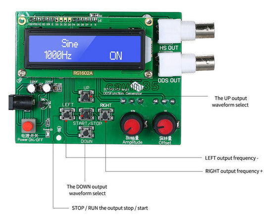 DDS Function Signal Generator 1Hz-65kHz