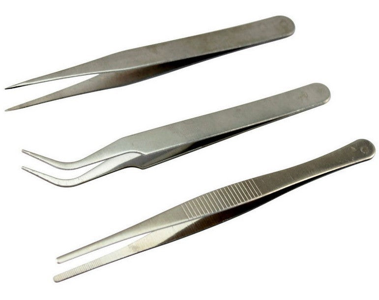 3Pcs Stainless Steel Tweezers